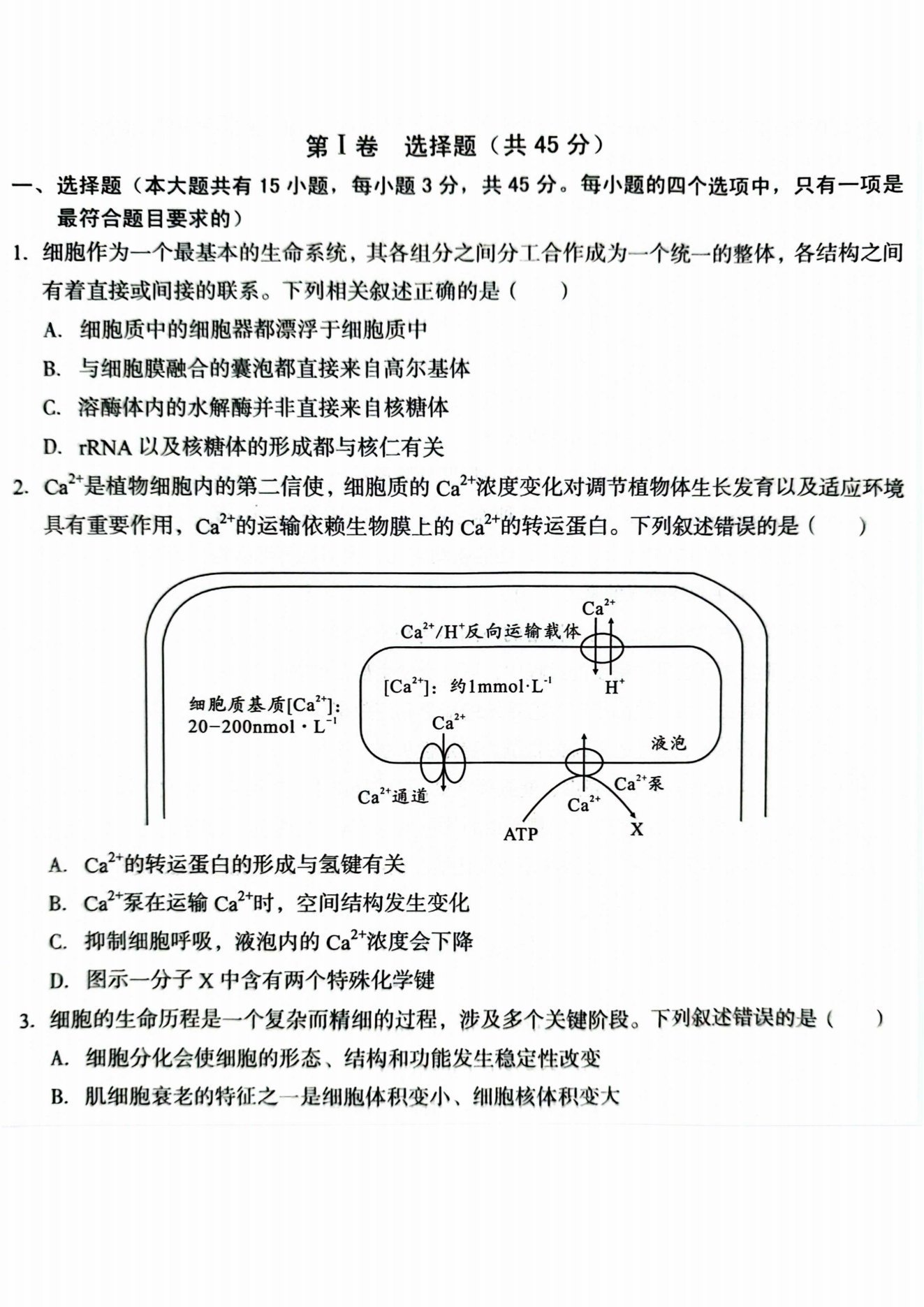 2025安徽A10联盟新高三开学联考生物试题及答案