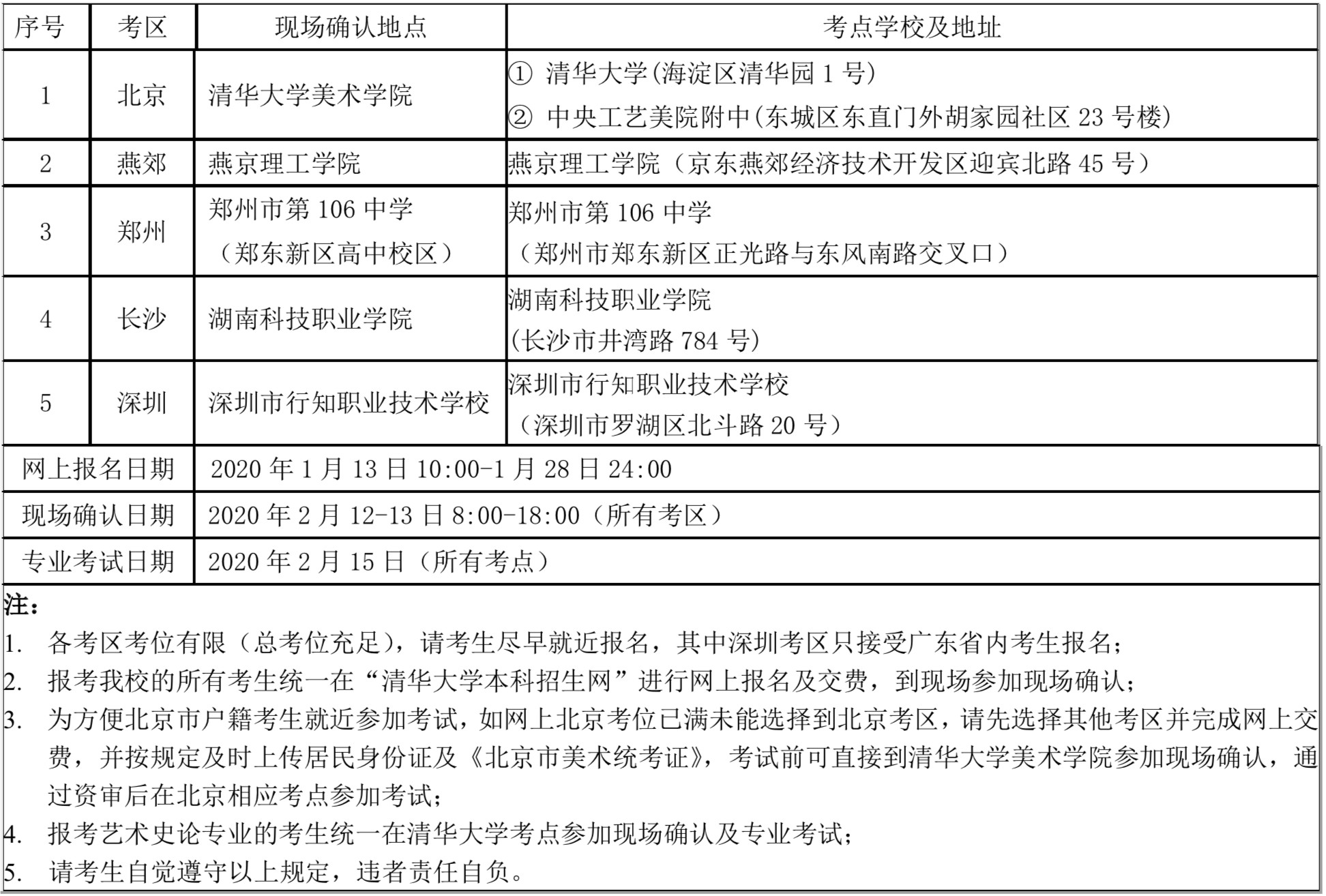 清华大学美术学院2020年本科招生简章