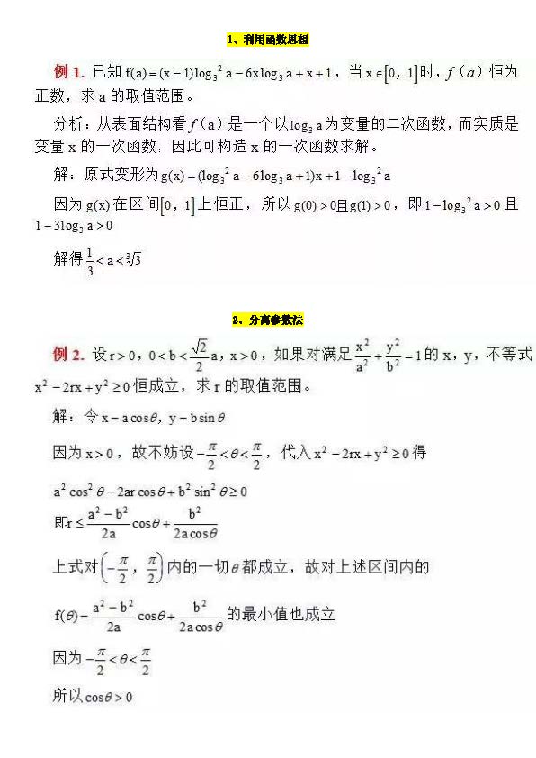 高中数学函数必考知识点及常考题型总结