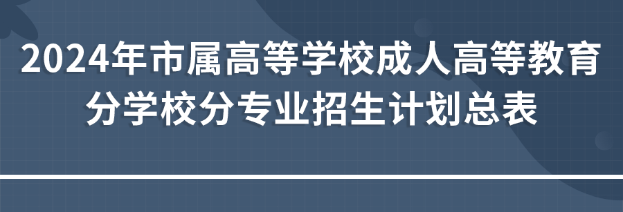 22024市属高等学校成人高等教育招生计划