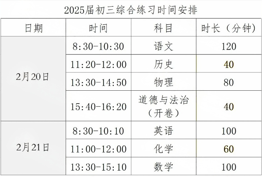 2025北京各中学开学考时间安排