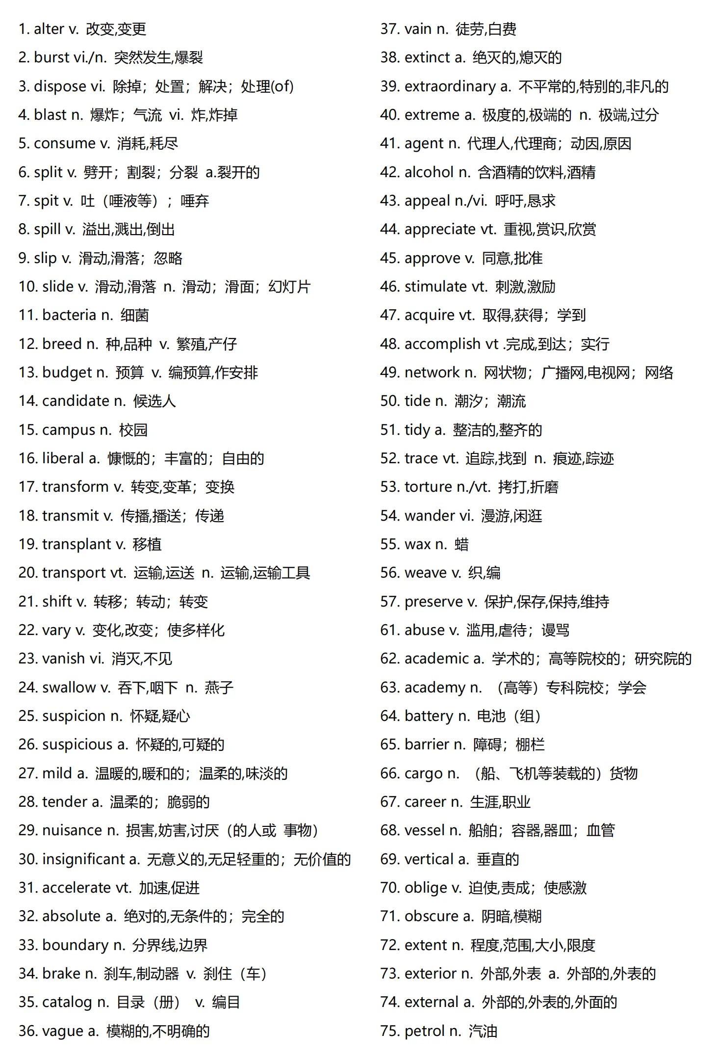2025年北京高考英语阅读理解高频词