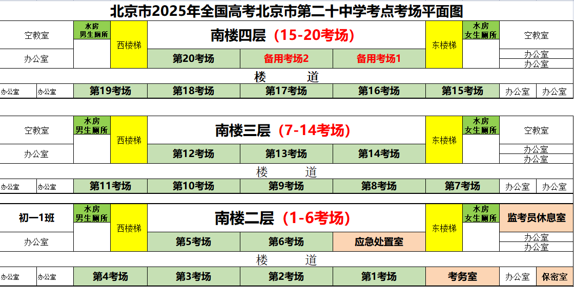 2025北京市第二十中学高考考点安排