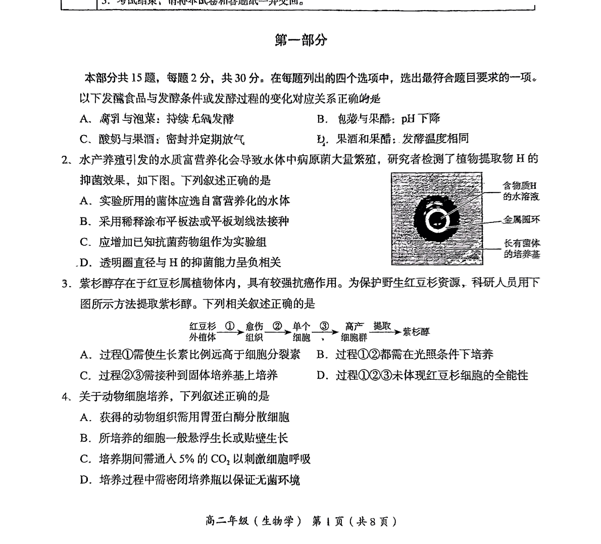 2025北京海淀区高二下学期期末生物试题及答案