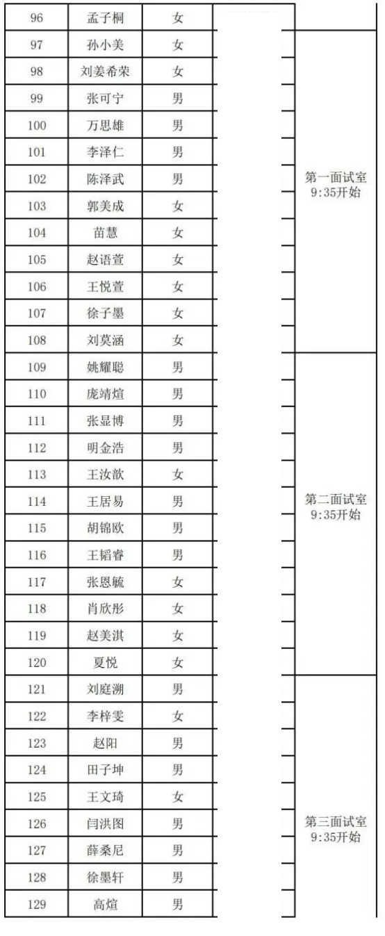 2025年北京古城中学1+3项目面试名单