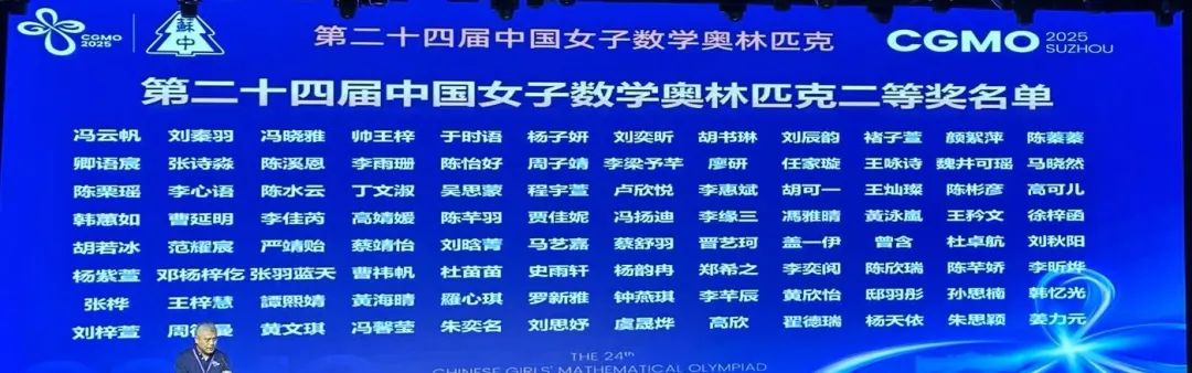 2025第24届女子数学奥林匹克竞赛银牌名单