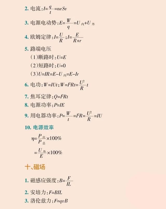 2026北京高考高中物理19个章节公式总结