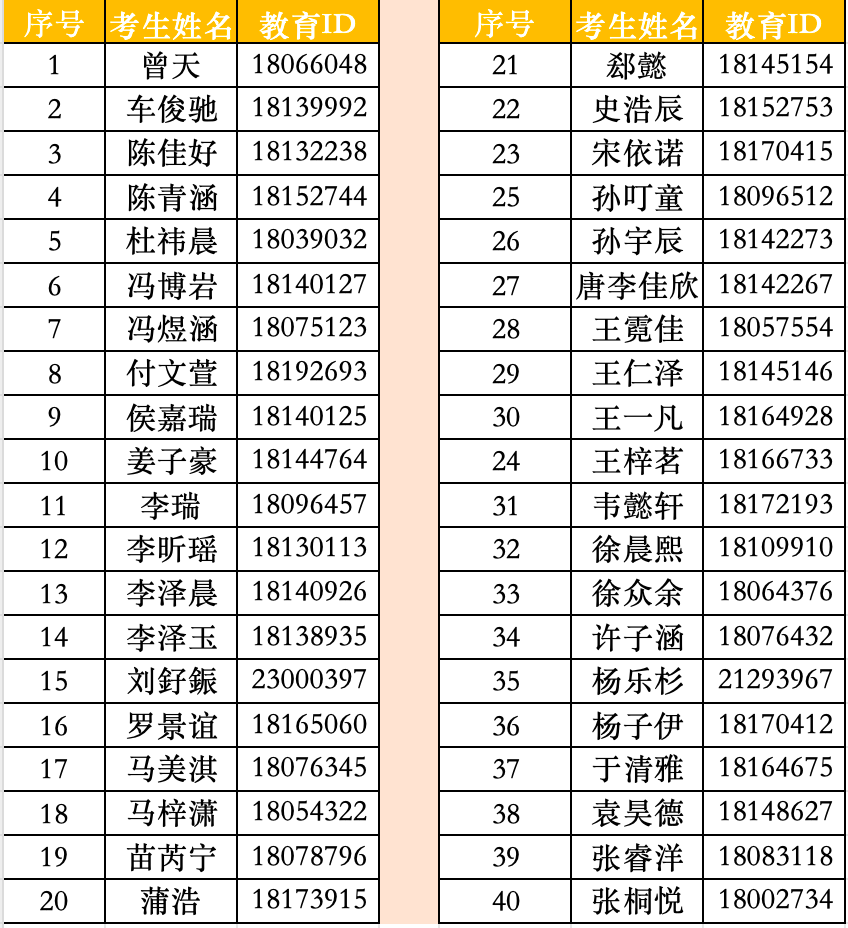首都师范大学附属苹果园中学2026年1+3项目录取名单