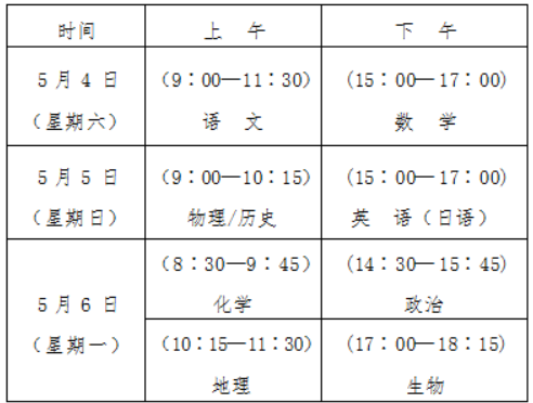 福建三检考试时间安排