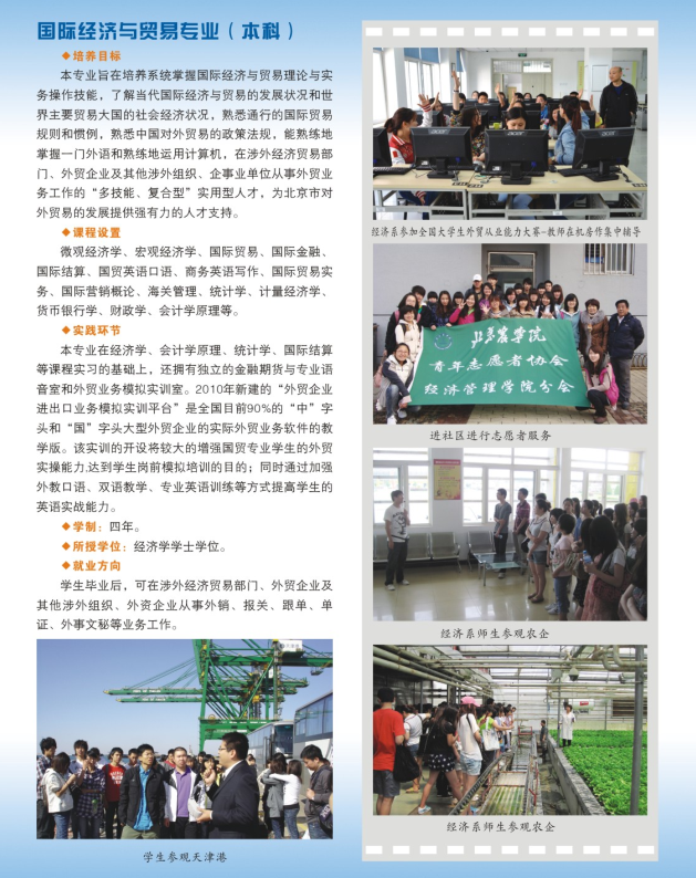 北京农学院国贸专业本科介绍