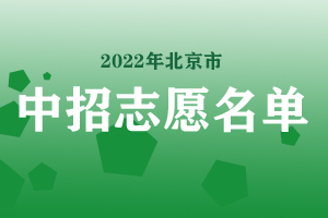 2022北京中招志愿征集名单