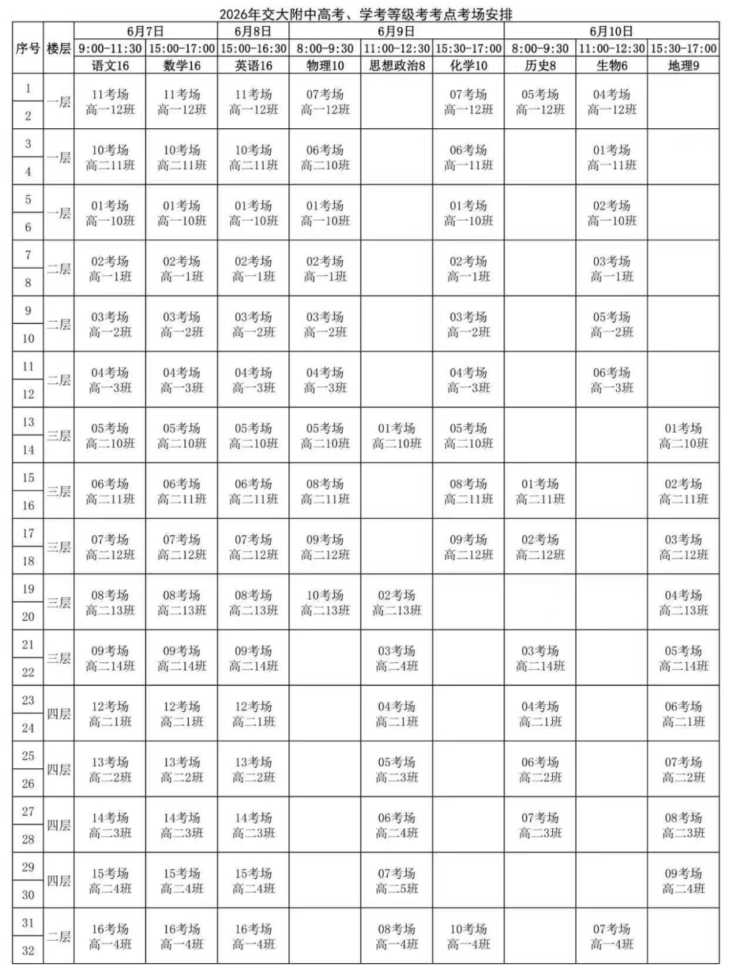 2026北京大学附属中学考点信息及致家长的一封信-副本