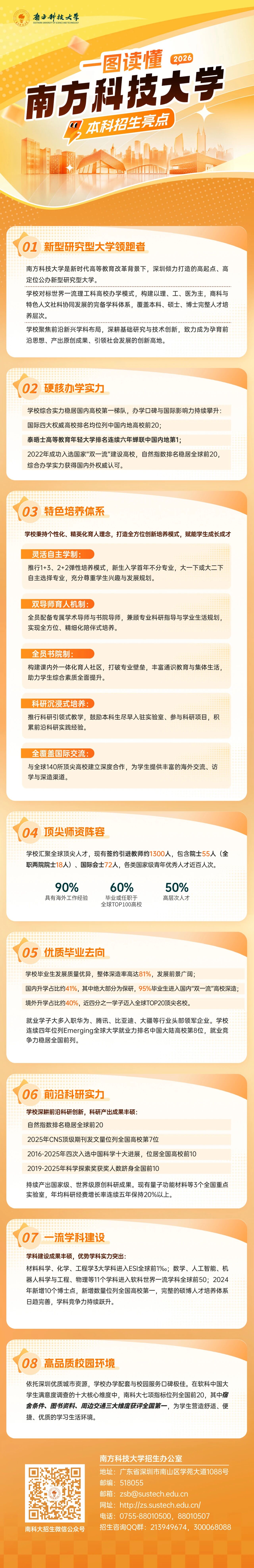 南方科技大2026年本科招生亮点