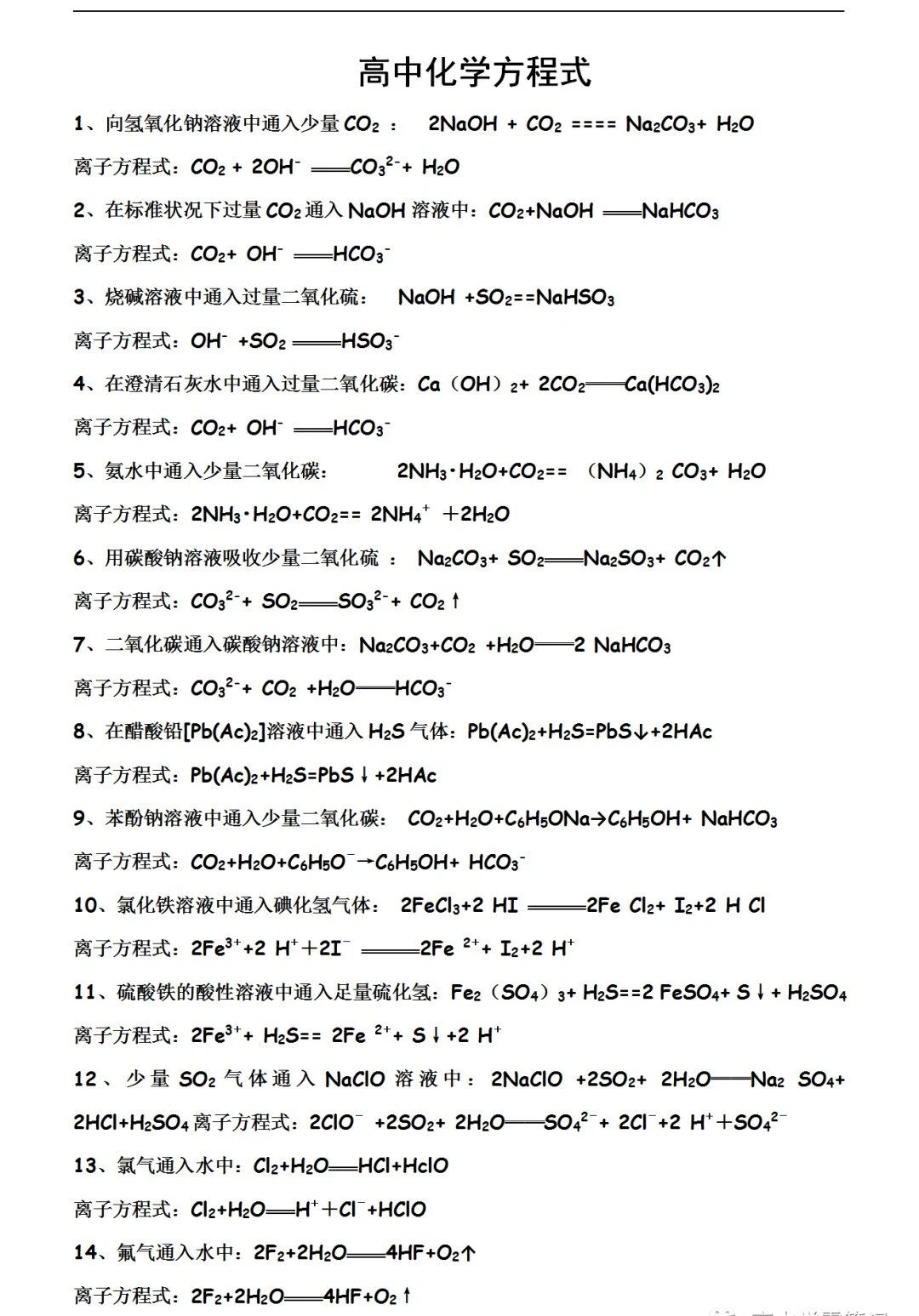 2026年北京高考化学离子方程式