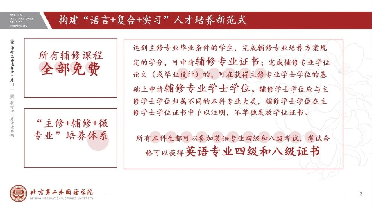 北京第二外国语学院2026年本科招生：持续优化招生目录