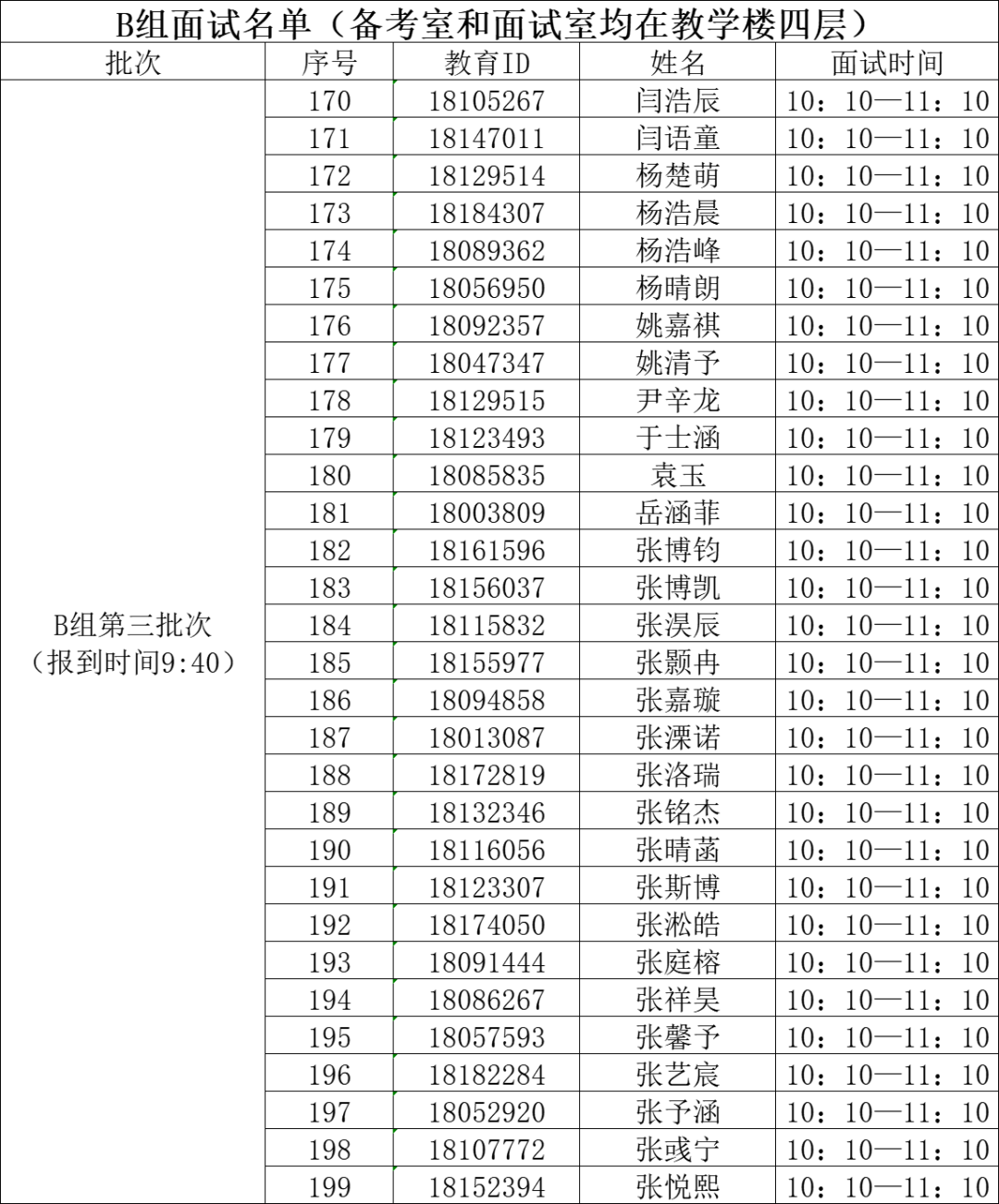 首师大附中通州实验学校2026年&ldquo;1+3&rdquo;培养实验面试名单及面试安排