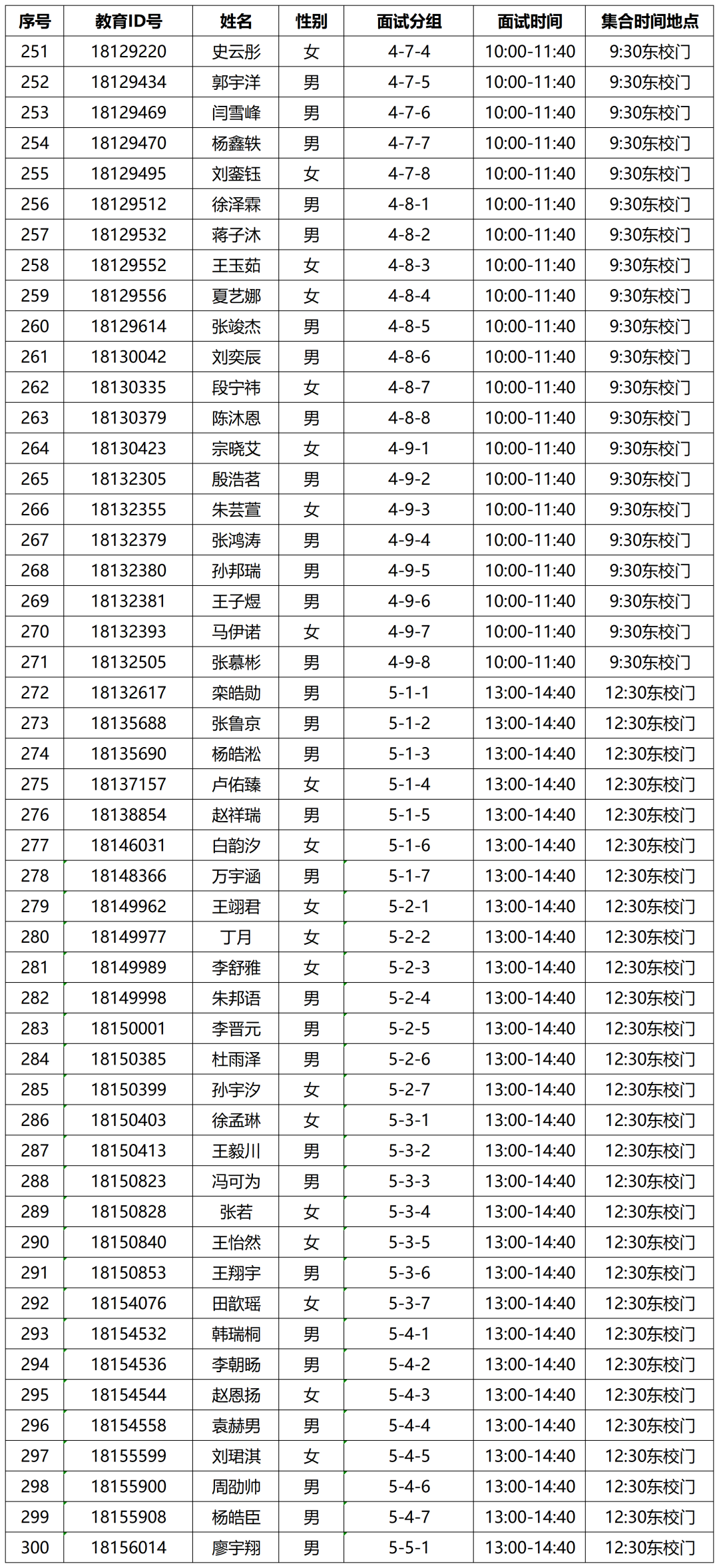 潞河中学2026年“1+3”培养实验面试安排