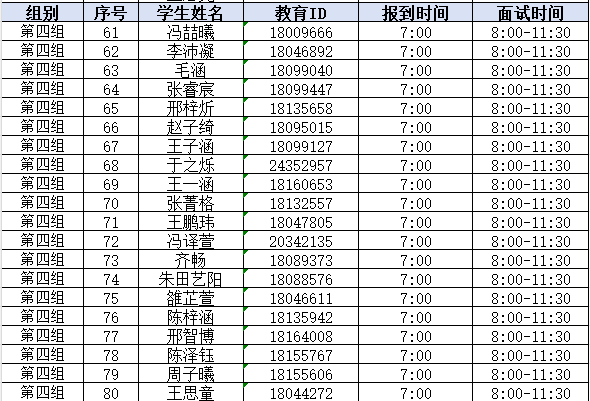 2026年北京市第五中学通州校区“1+3”培养实验面试名单及面试安排