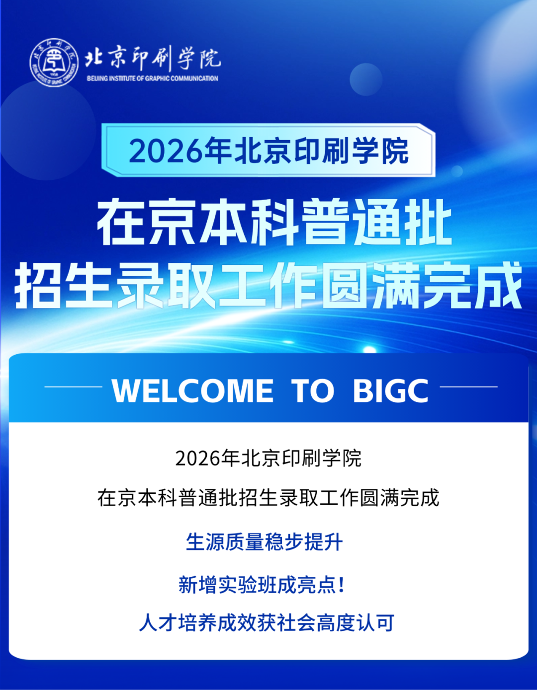 2026北京印刷学院在京招生各专业录取分数线