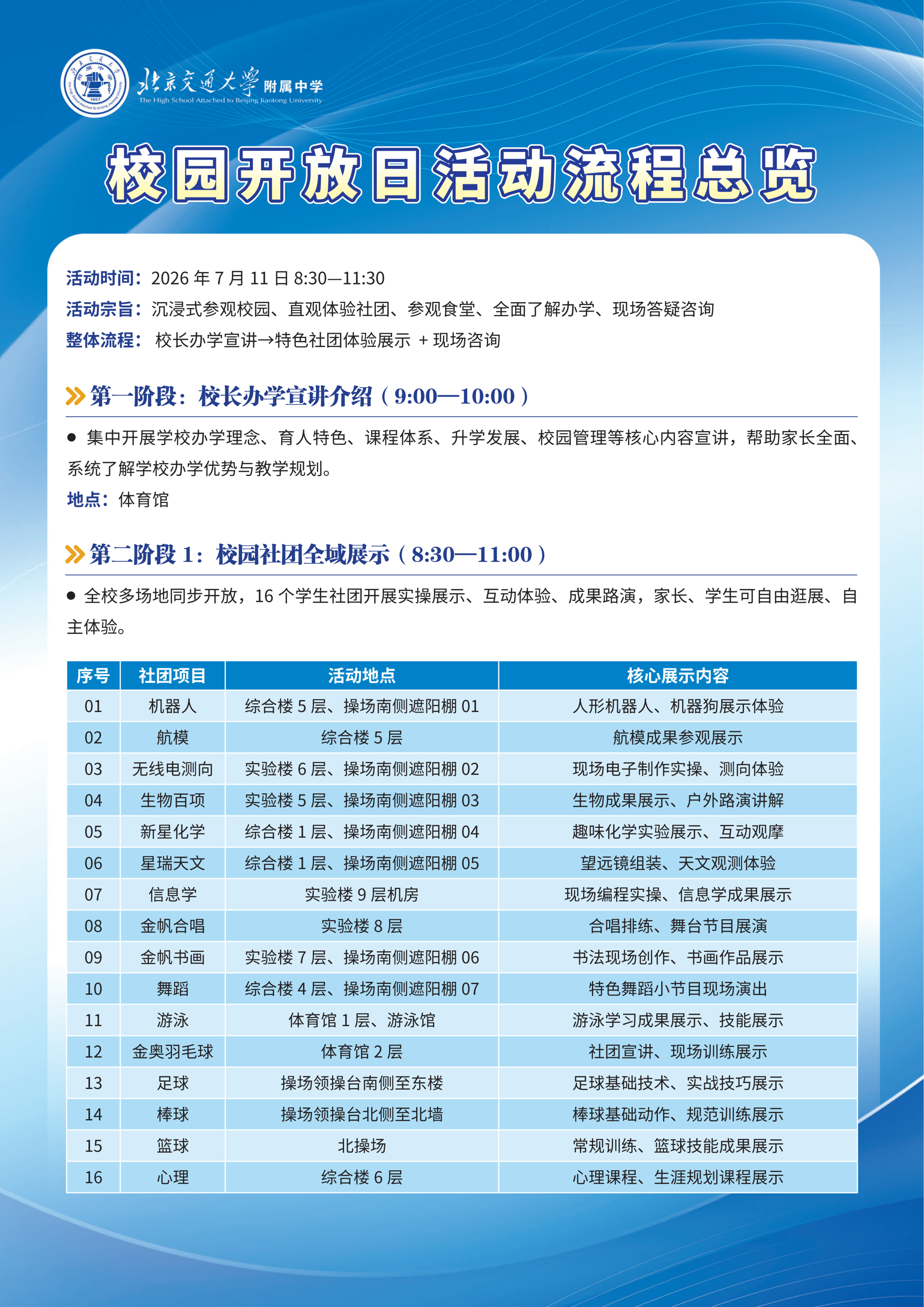 2026北京交通大学附属中学校园开放日