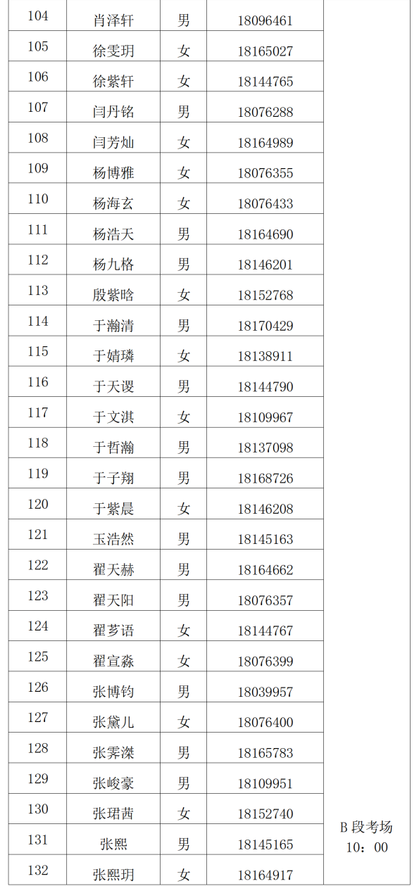 北京市古城中学026年1+3项目面试名单