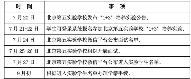 北京第五实验学校2026年1+3项目招生简章
